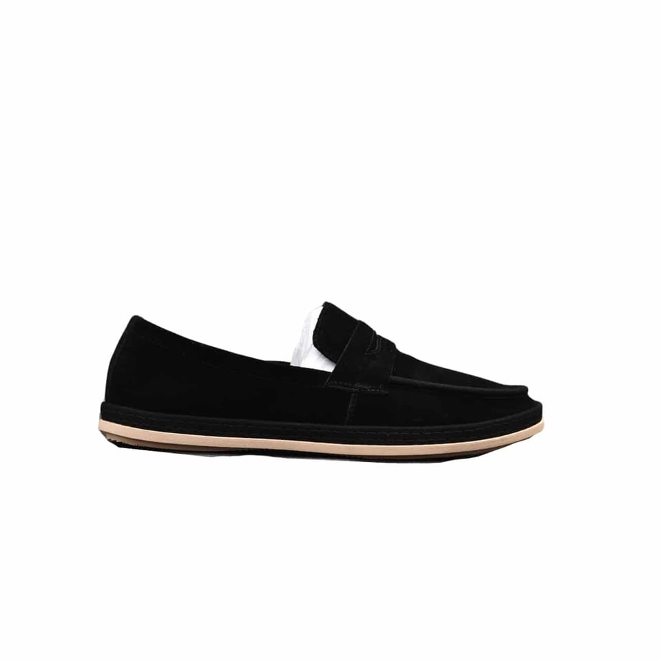Prada Men’S Flat Loafers Suede Leather Black view 2