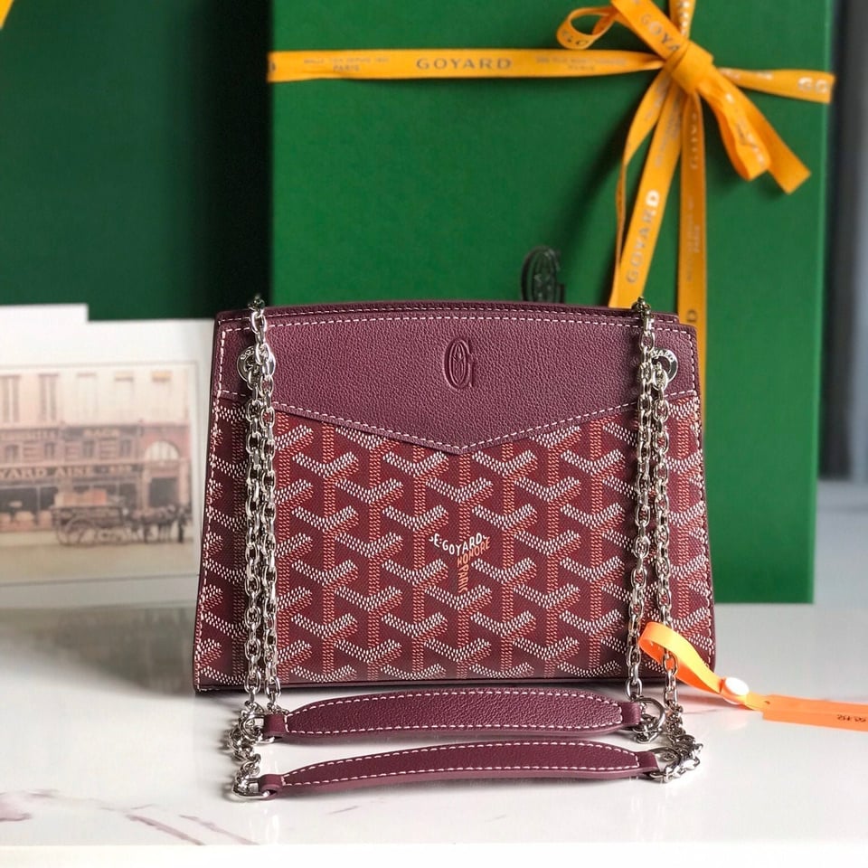 Goyard Rouette Structuré Mini Bag 21cm Wine Red Goyardine Canvas And Calfskin view 2