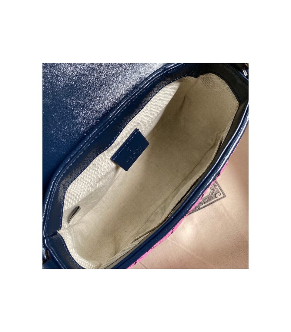 Gucci GG Marmont Multicolour Mini Top Handle Bag Pink view 9