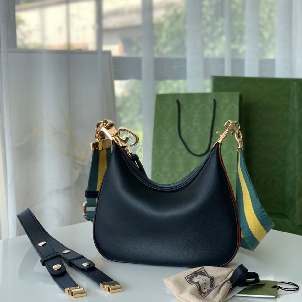 Gucci Black Leather Attache Small Shoulder Bag view 6