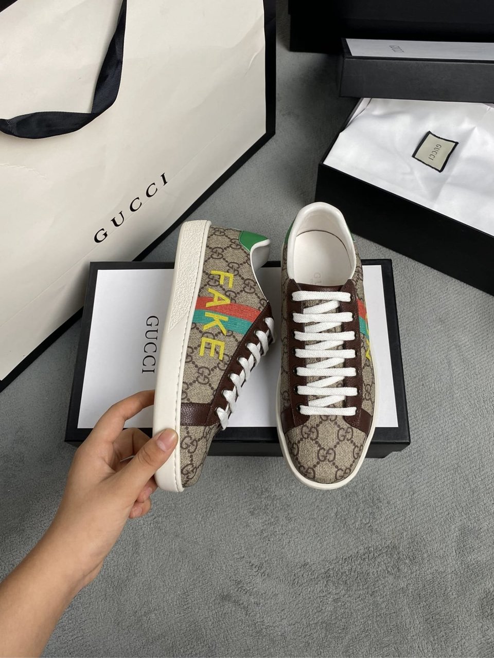 Gucci Ace ?Fake Not Print? 636358 2Gc10 8260 view 6