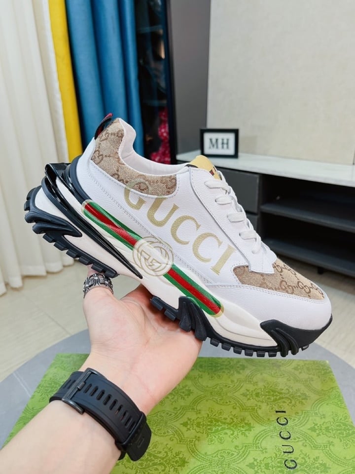 Gucci Gc Rhython Leather Sneaker White view 4