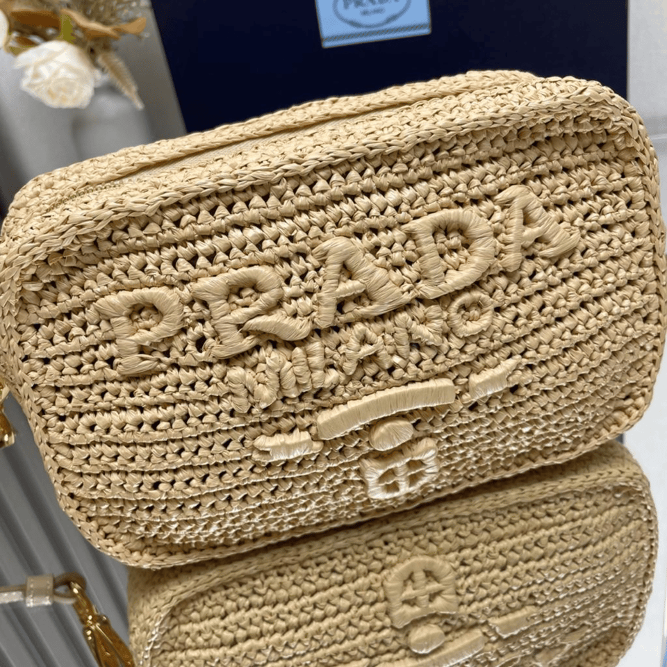 Prada Crochet Prada Brique Bag Natural 20Cm view 8
