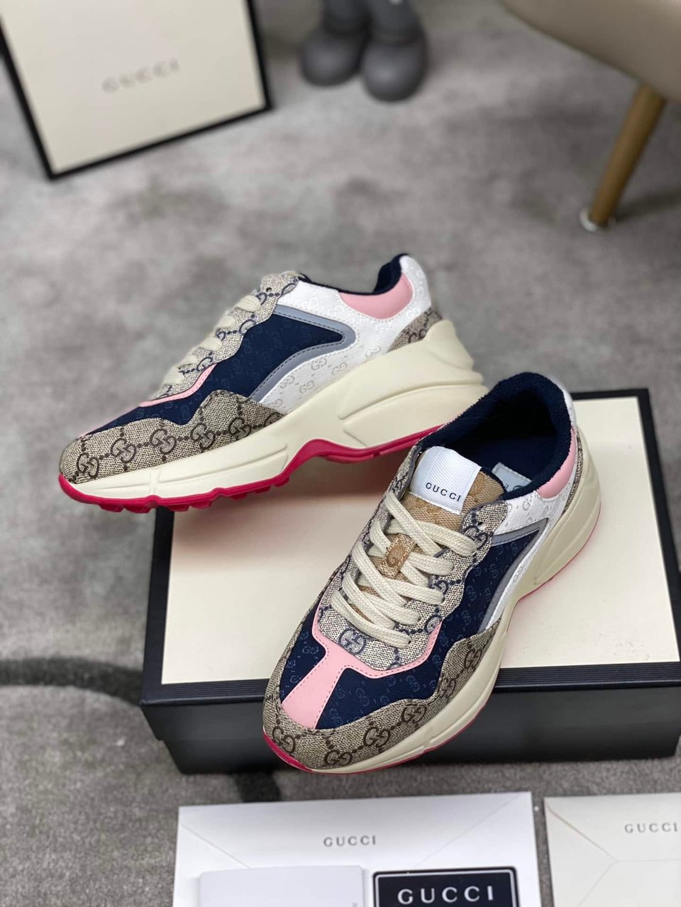 Gucci Wmns Gg Rhyton Beige White Pink 620185 99Wf0 4371 view 8