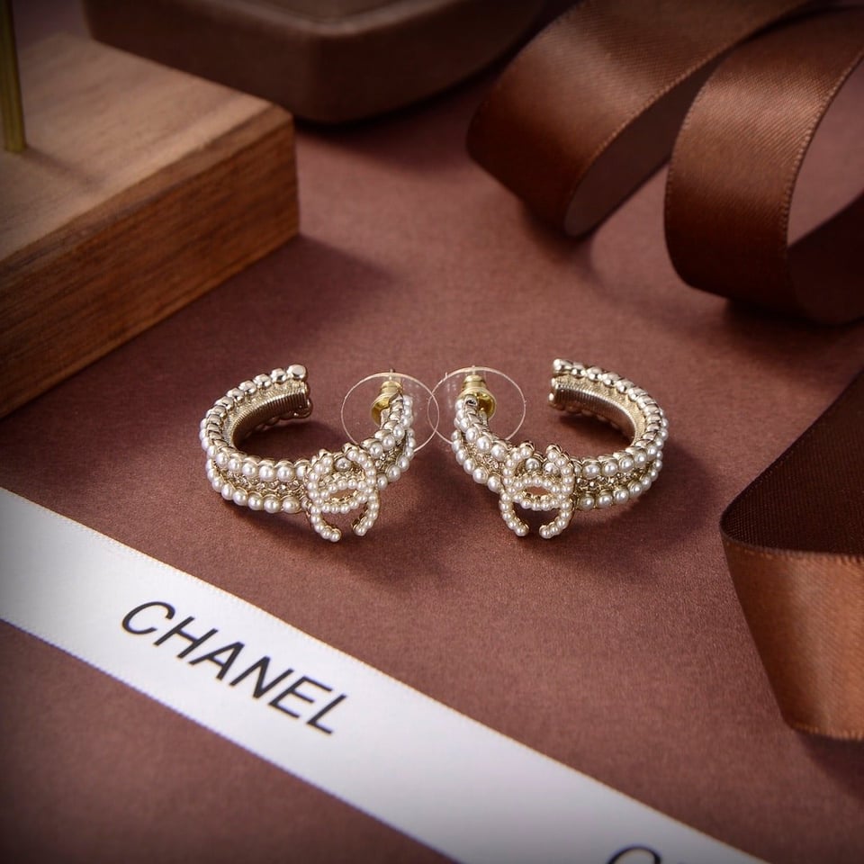 Chanel Metal Strass Earrings view 6