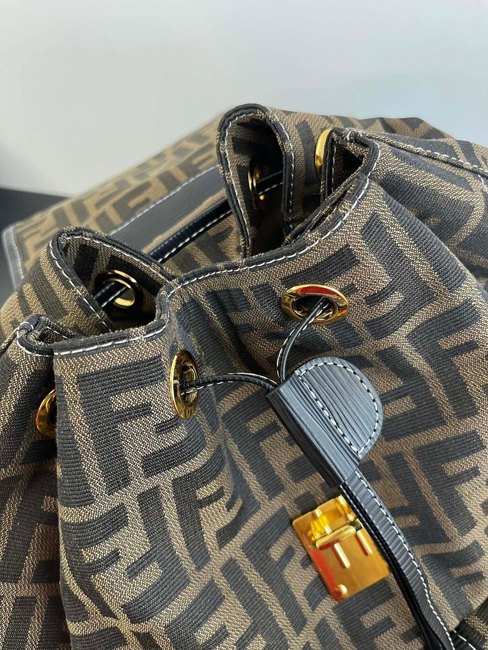 Fendi Zucca Brown Canvas Backpack 38cm view 6
