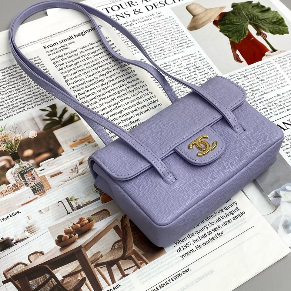 Chanel Clutch Purple Bag 17cm/6.7in view 6