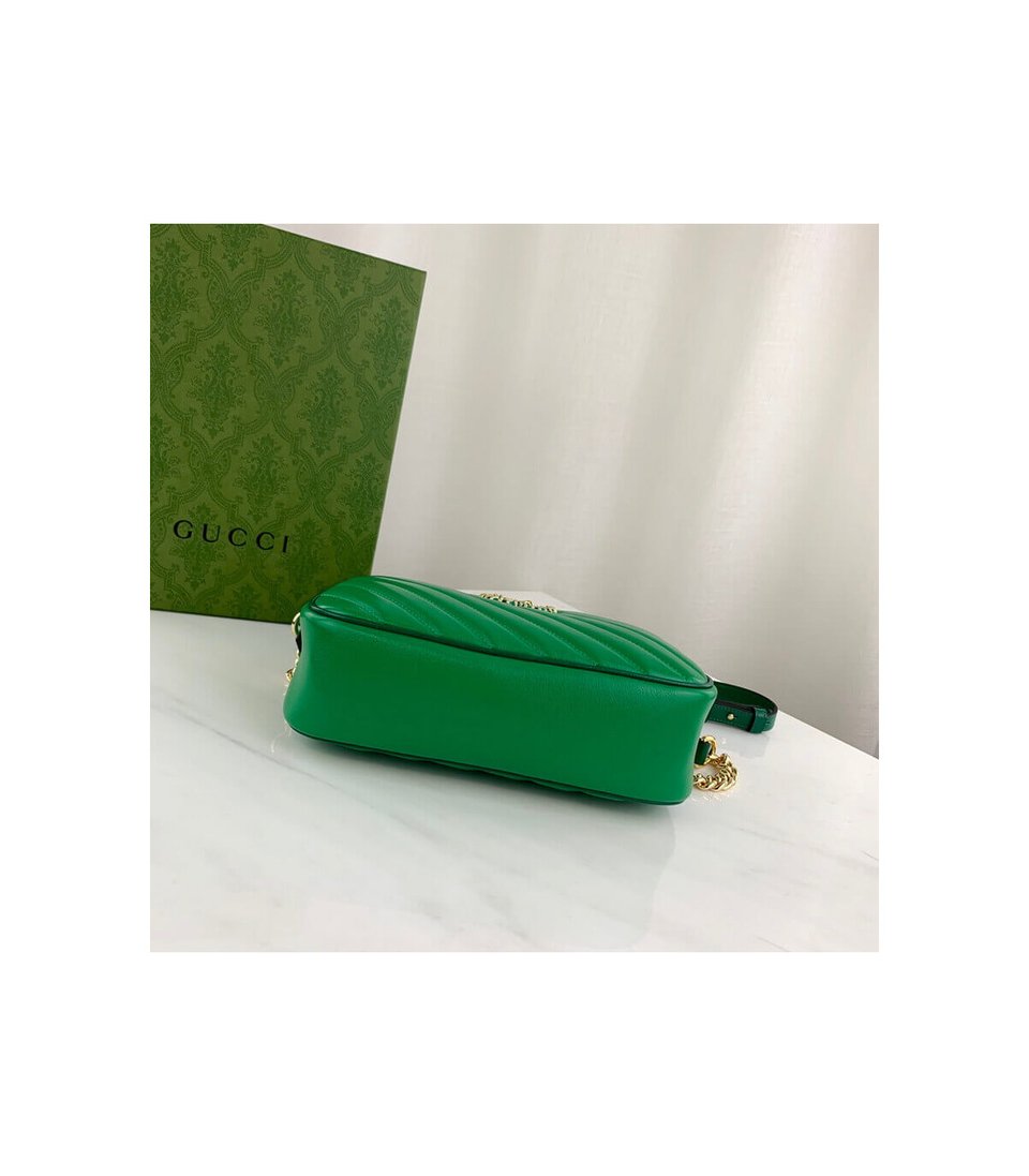 Gucci GG Marmont Small Shoulder Bag Green and Emerald Leather view 7