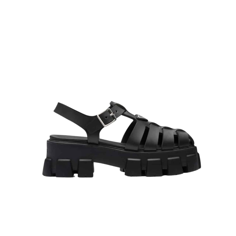 Prada Monolith Foam Rubber Sandals Black 1X853M 3Lkk F0002 F 055