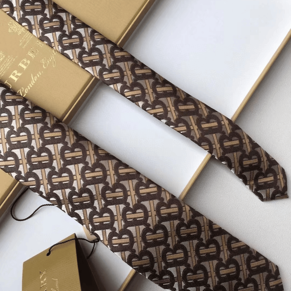 Burberry Brown Monogram Canvas Tie For Men view 4