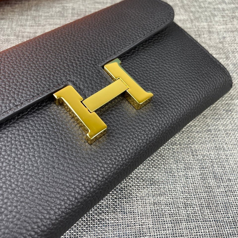 Hermes Constance Wallet Epsom Leather Gold Hardware In Black 20cm view 9