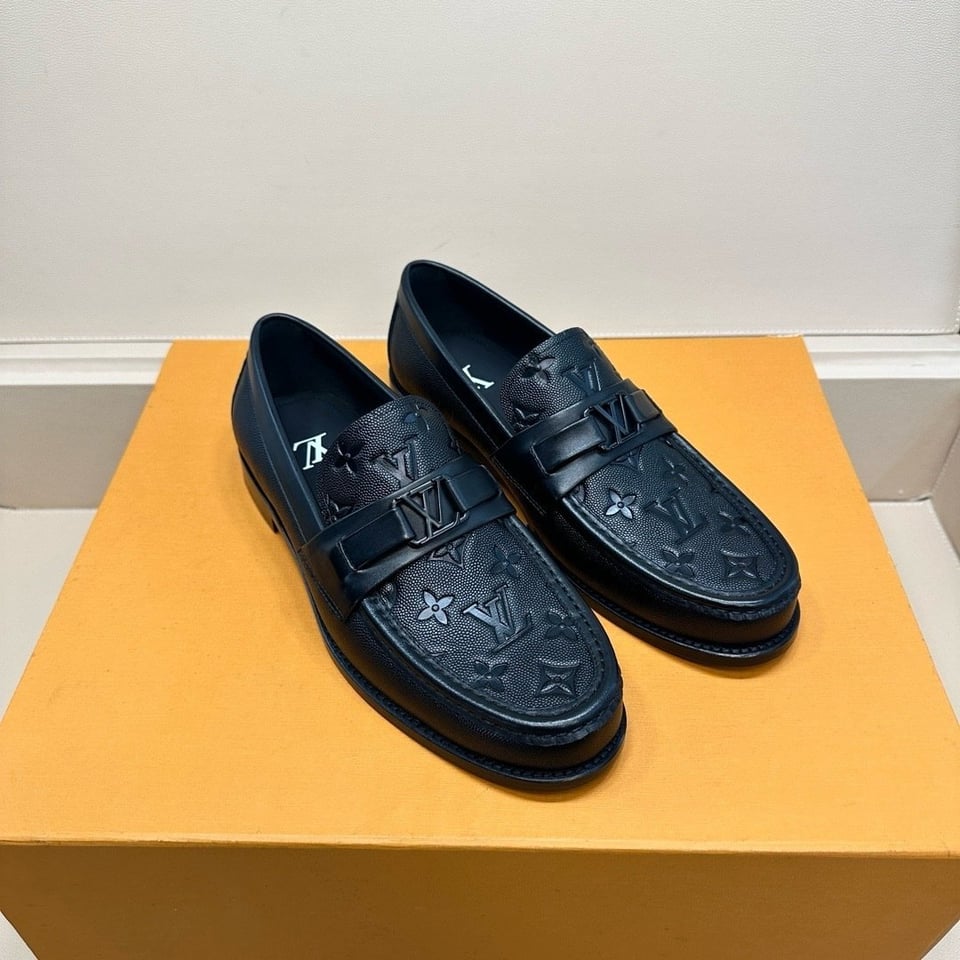 LV Major Loafer Black Monogram Calfskin Leather Shoes For Men view 7