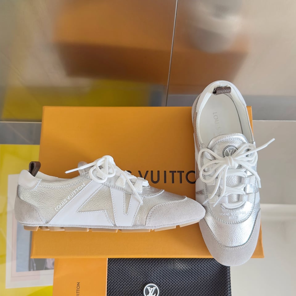 Louis Vuitton Sneakerina Silver White – Women’s Slim Sneakers view 5