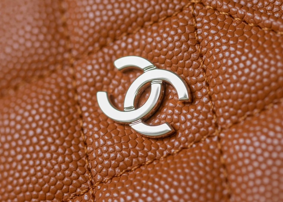 Chanel Card Holder 11 Orange Grained Calfskin Silver Icon view 3