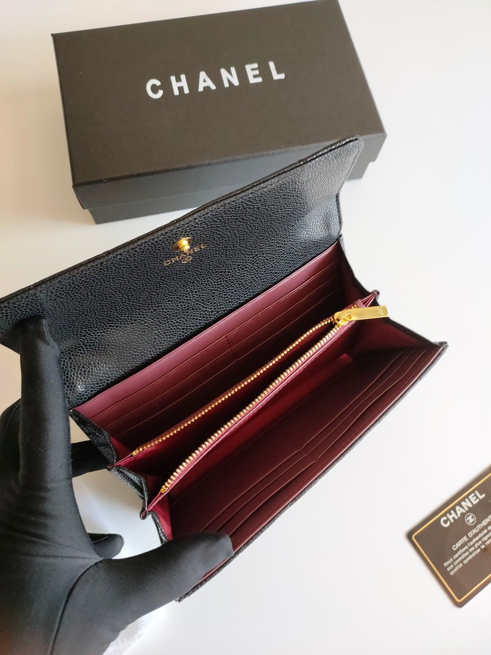 Chanel Classic Long Purse Caviar 19 Black Grained Calfskin view 5