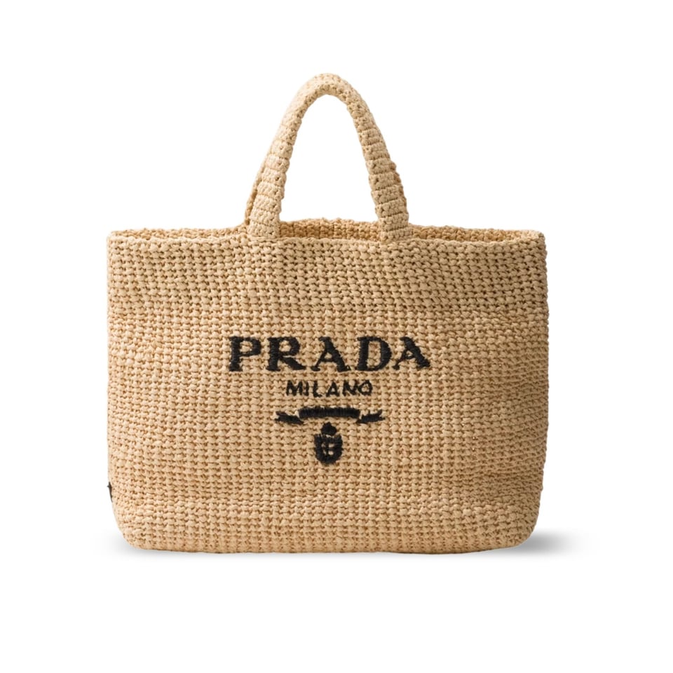 Prada Crochet Logo Tote Bag 40cm view 2