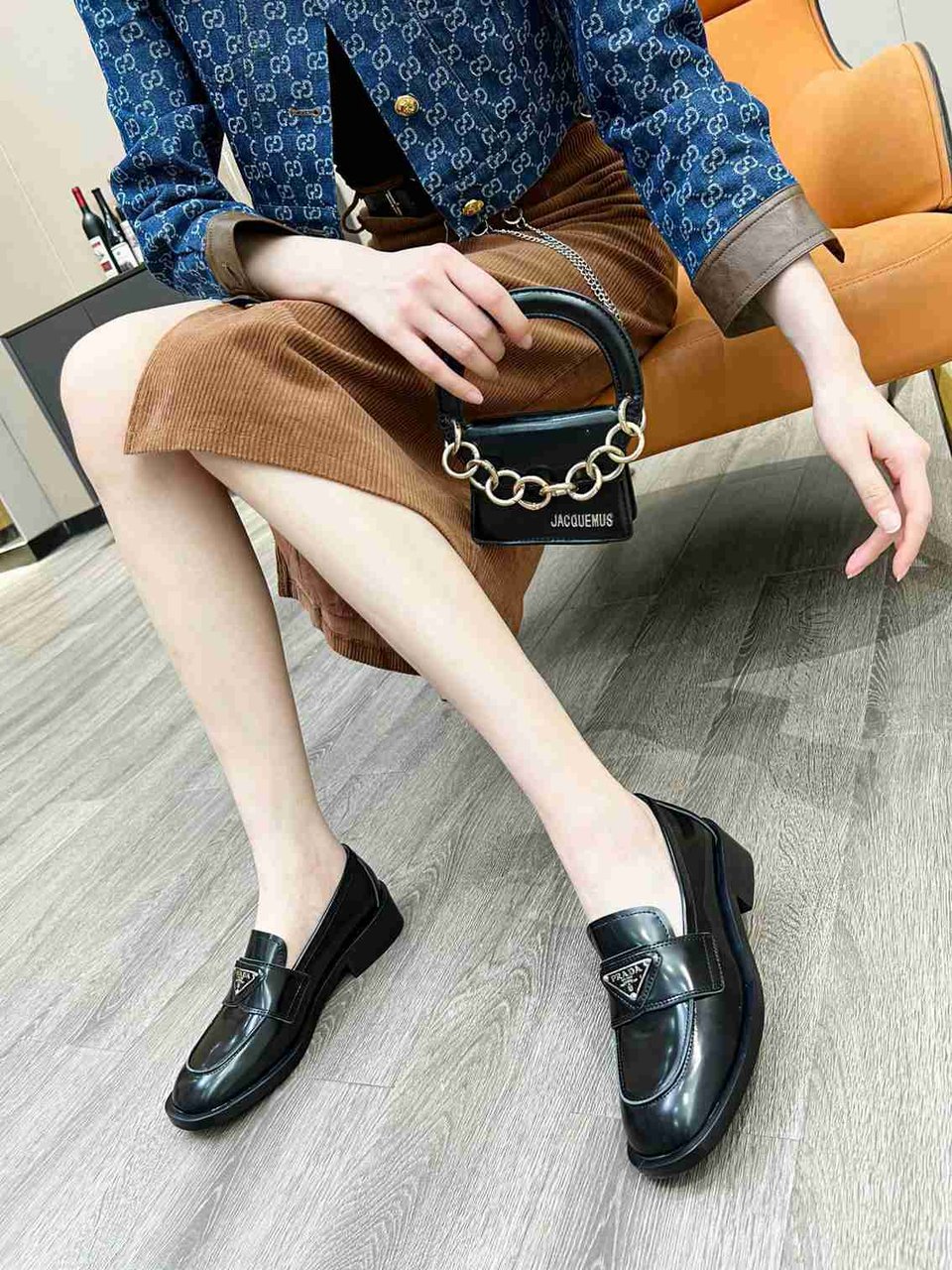 Prada Patent Leather Loafers Black 1D902M069F0002F025 view 6