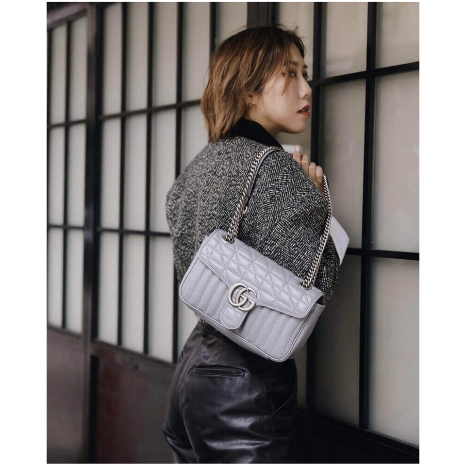 Gucci GG Marmont Small Shoulder Bag Grey view 6