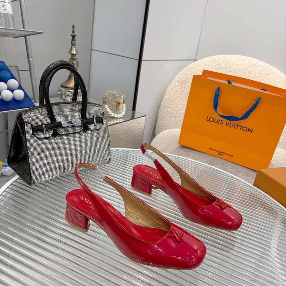 Louis Vuitton Swing Slingback Pump Rouge 1Agudj view 5