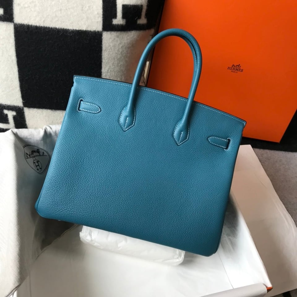 Hermes Birkin 35Cm Blue Togo Leather Gold Hardware view 4