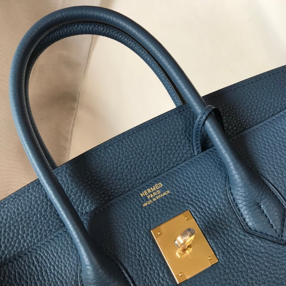 Hermes Birkin 35Cm Bag Azure Togo Gold Hardware view 5