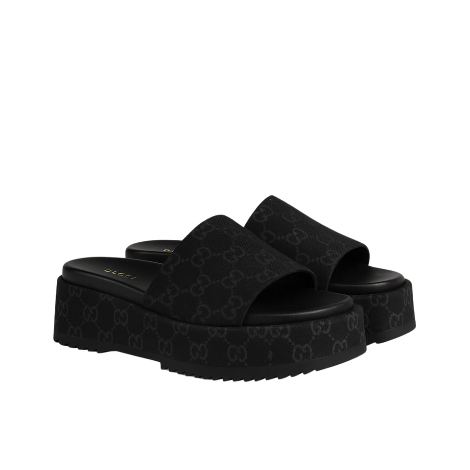 Gucci Women?S Platform Slide Sandal Black 623212