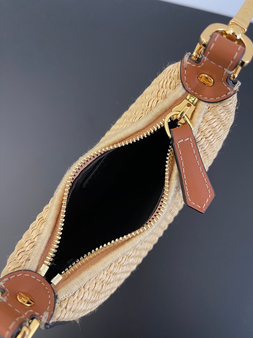 Fendi Fendigraphy Mini Natural Raffia ‘Beige’ 16.5cm/ 6.5in view 9