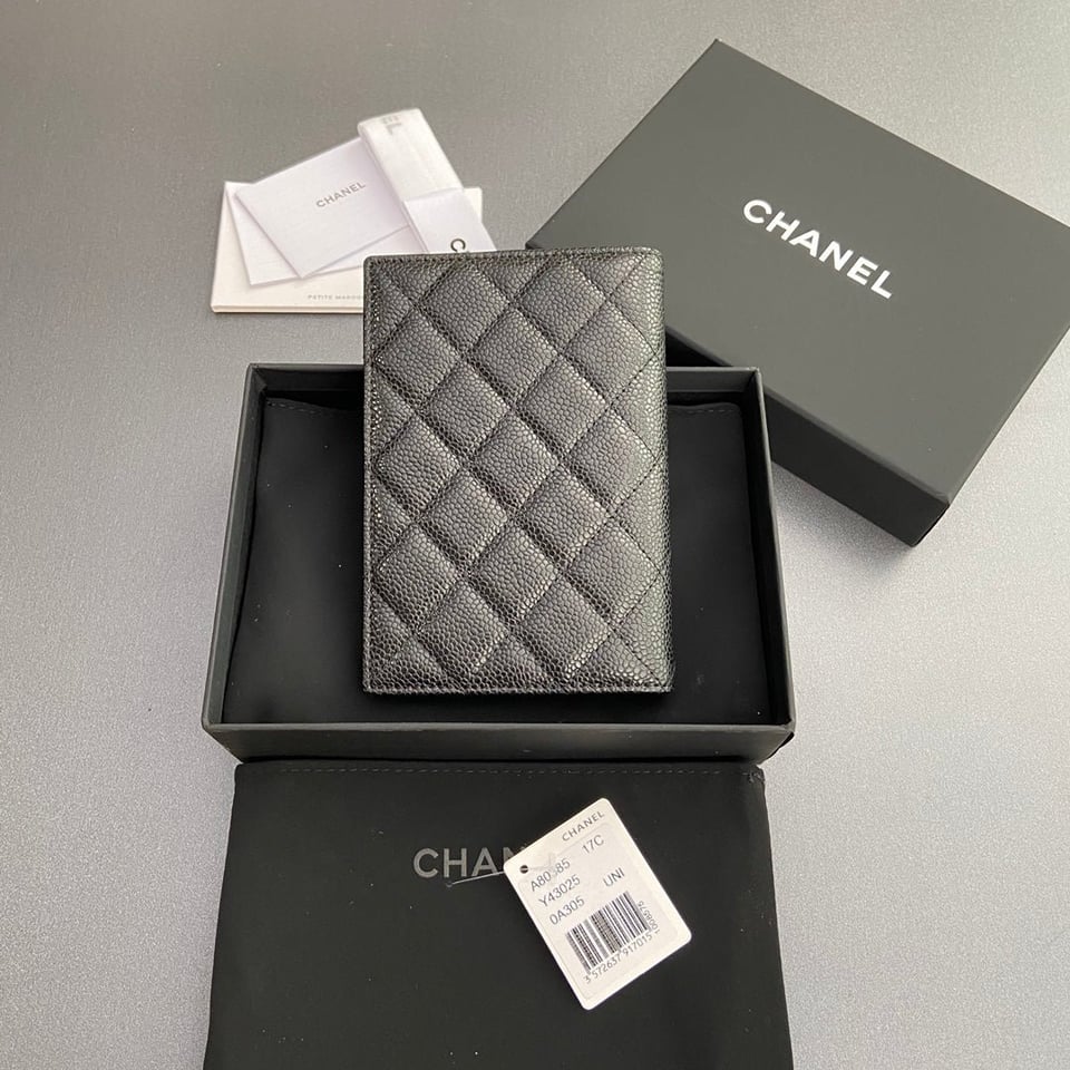 Chanel Passport 10Cm Black Cavair Silver Hardware view 6