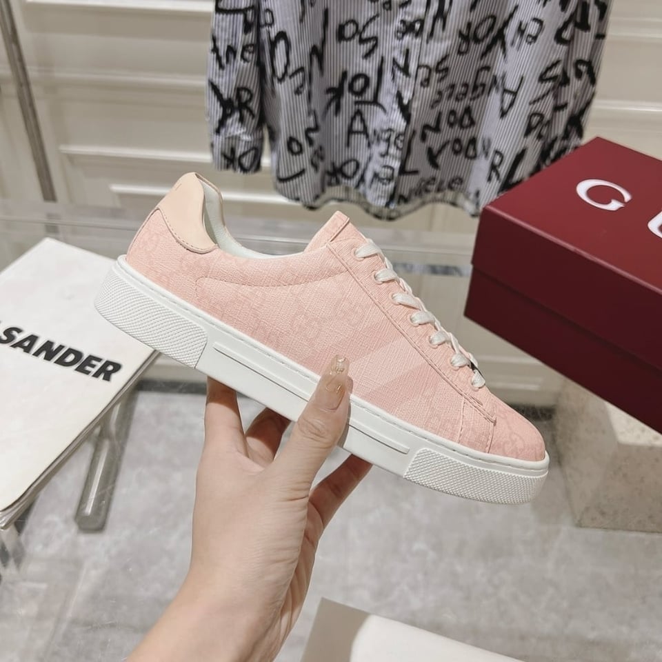 Gucci Ace Sneaker With Web Pink 812026 Fad2A 8741 view 3