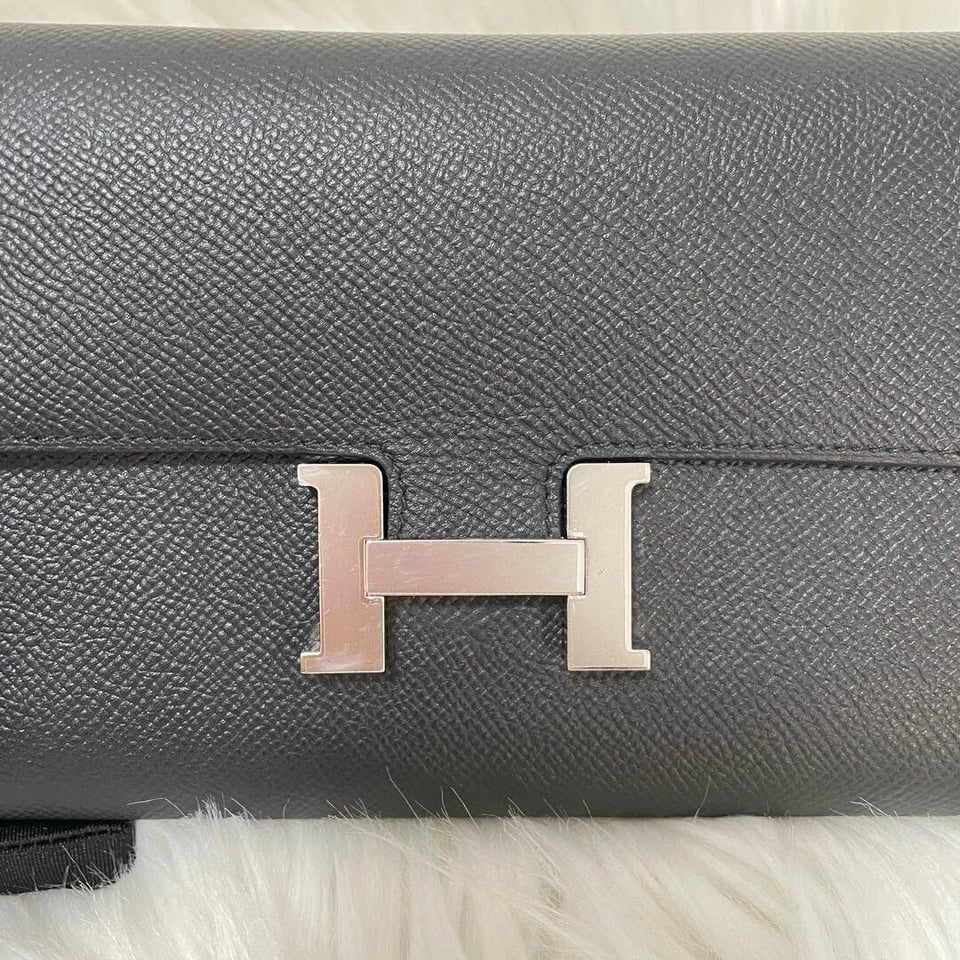 Hermes Constance Wallet Epsom Leather Palladium Hardware In Black 20cm view 11