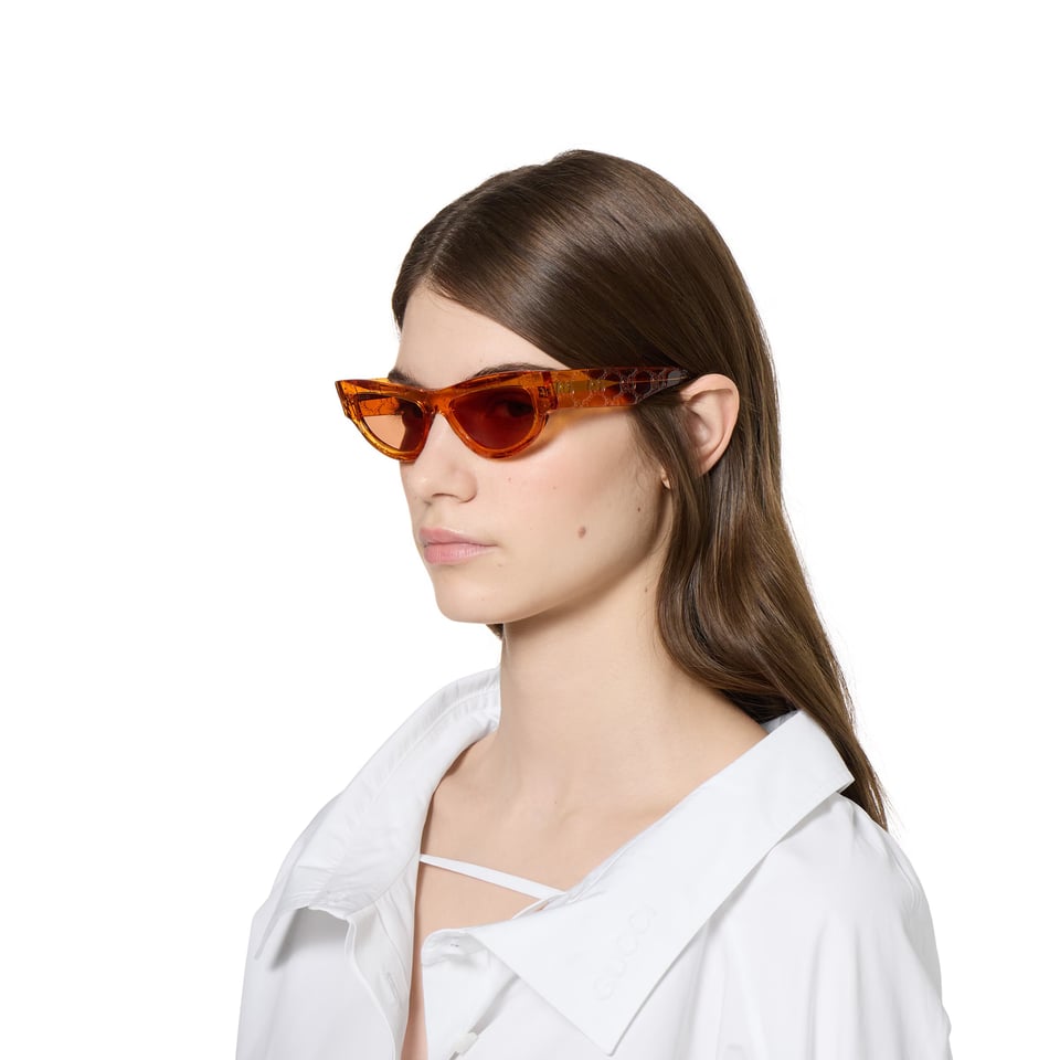 Gucci Orange Cat Eye Sunglasses GG1834S view 5
