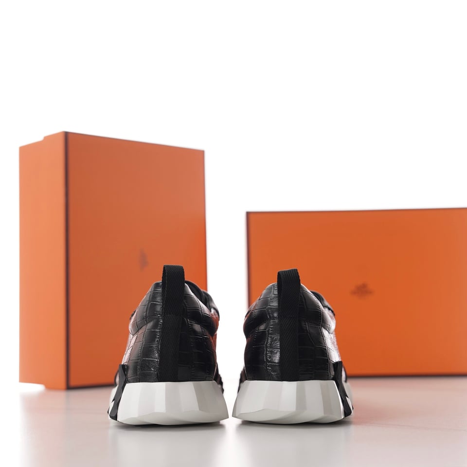 Hermès Day Sneaker Black Crocodile Leather for Men view 7