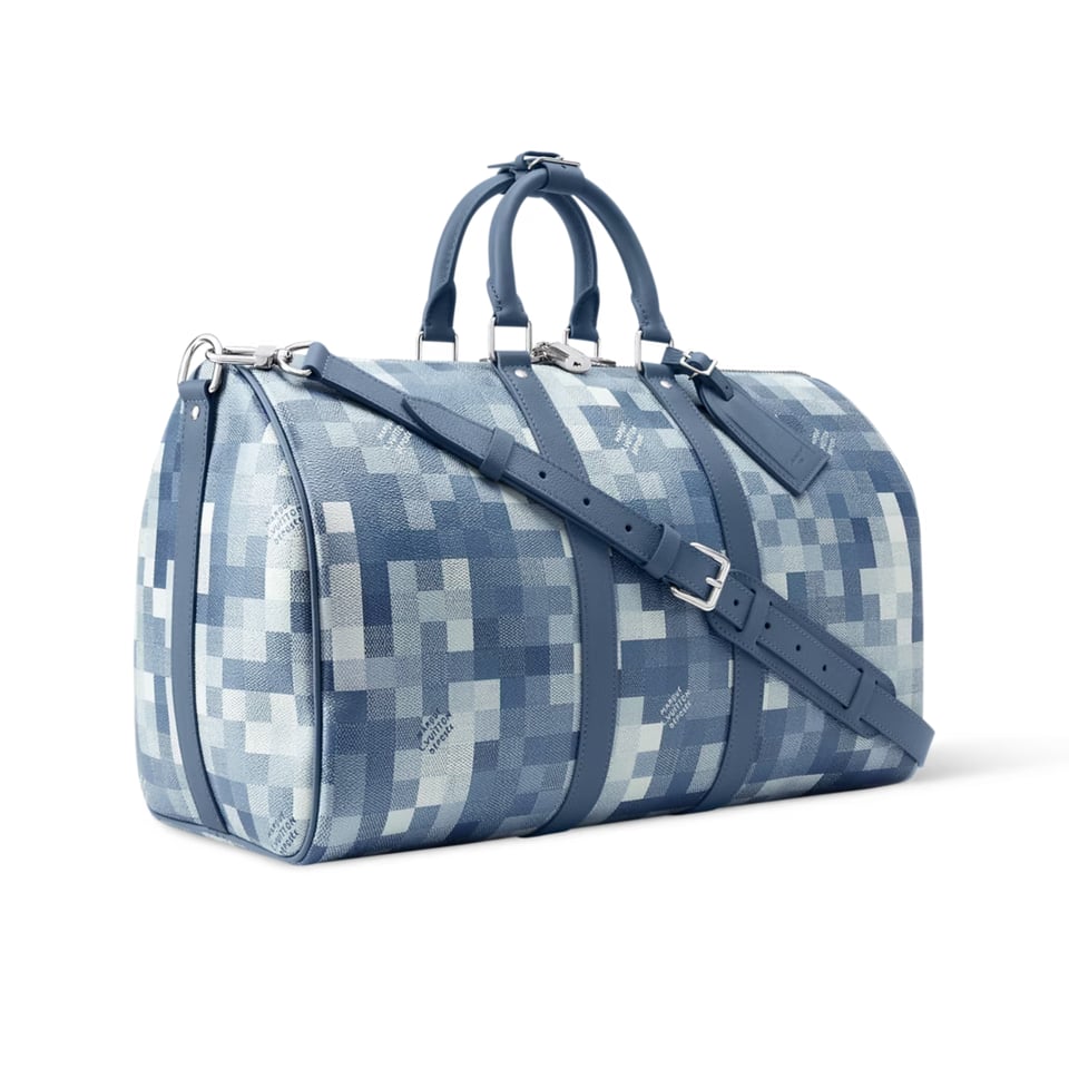 Louis Vuitton Keepall Bandoulière Bag 45cm/17.7in Denim Blue M29601 view 3