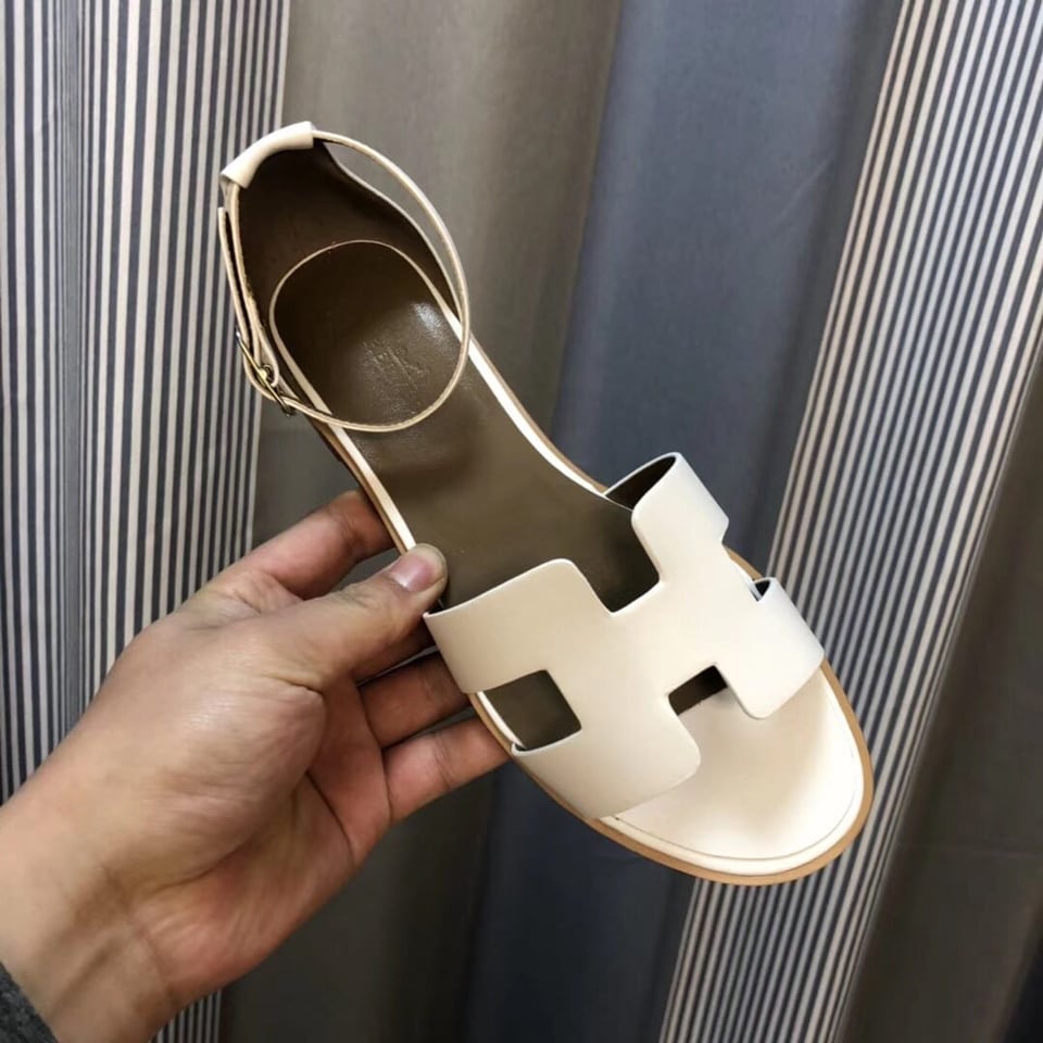 Hermes Santorini Sandal White H182139Z90350 view 5