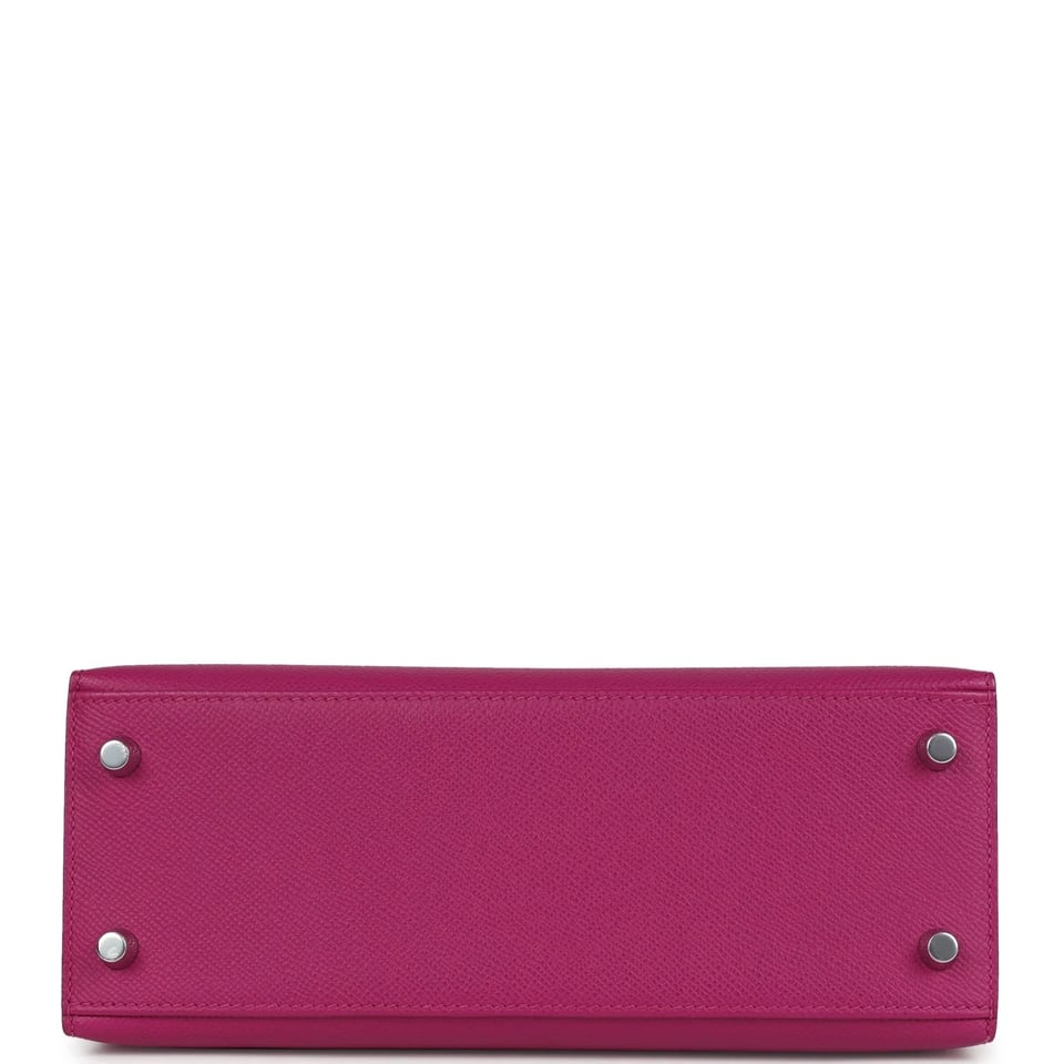 Hermes Kelly 25 Bag In Rose Pourpre Epsom Leather For Women 25cm/10in view 5