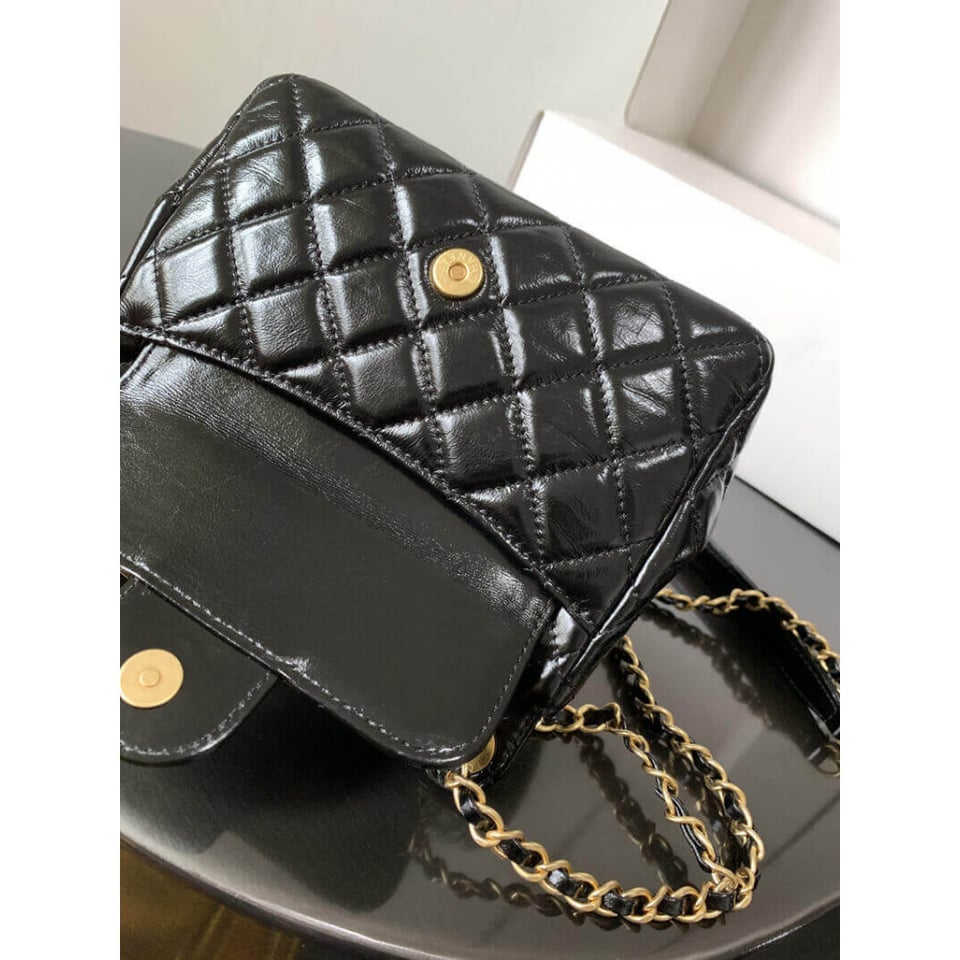 Chanel Small Hobo Bag in Shiny Crumpled Calfskin 19cm/7.5in view 9