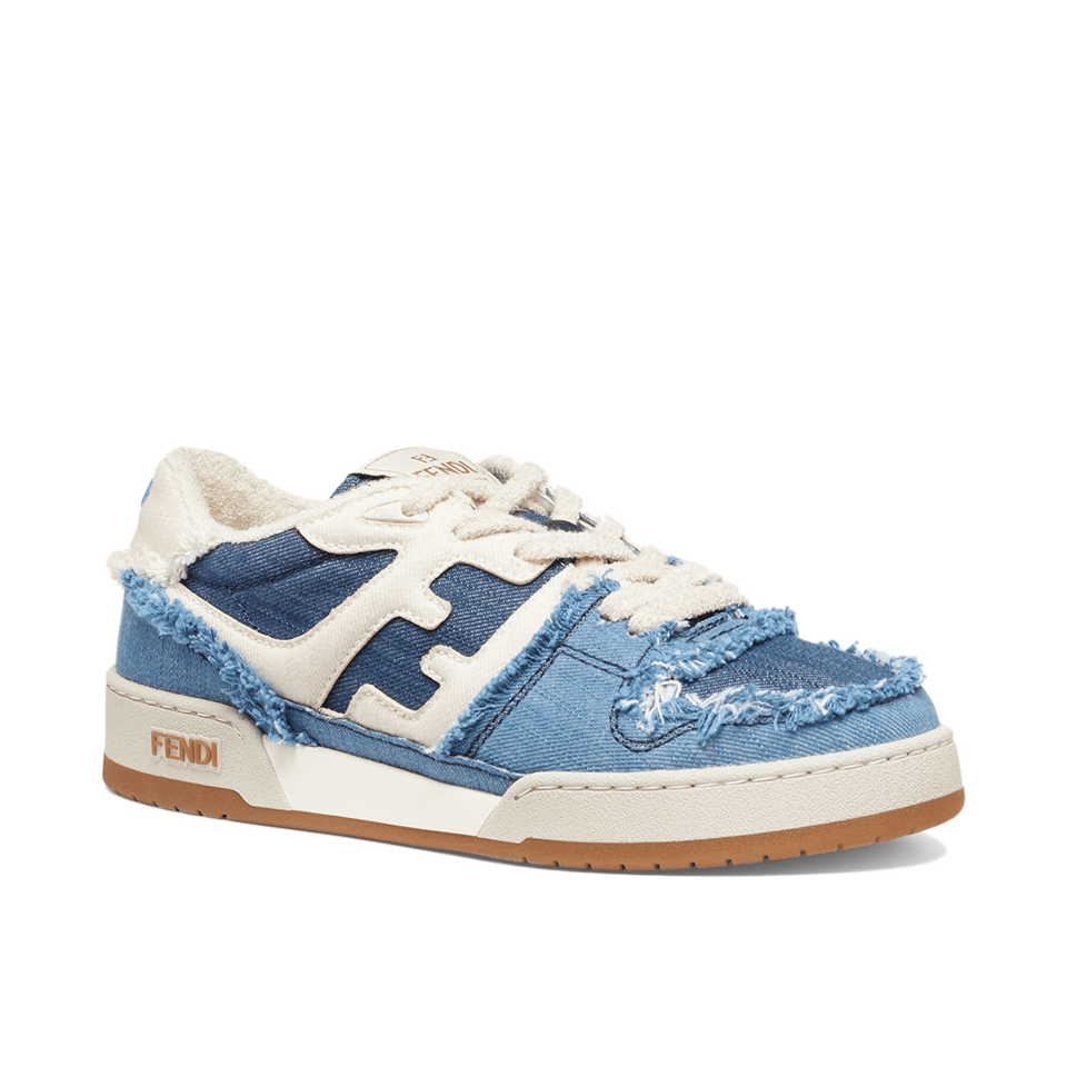 Fendi Match Suede Low Tops Denim Blue 7E1495Amf1F1Jid view 2
