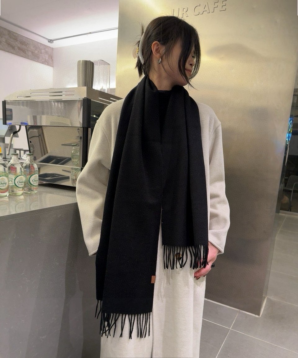 Loewe Mohair Scarf Solid Black For Women 180cm view 6
