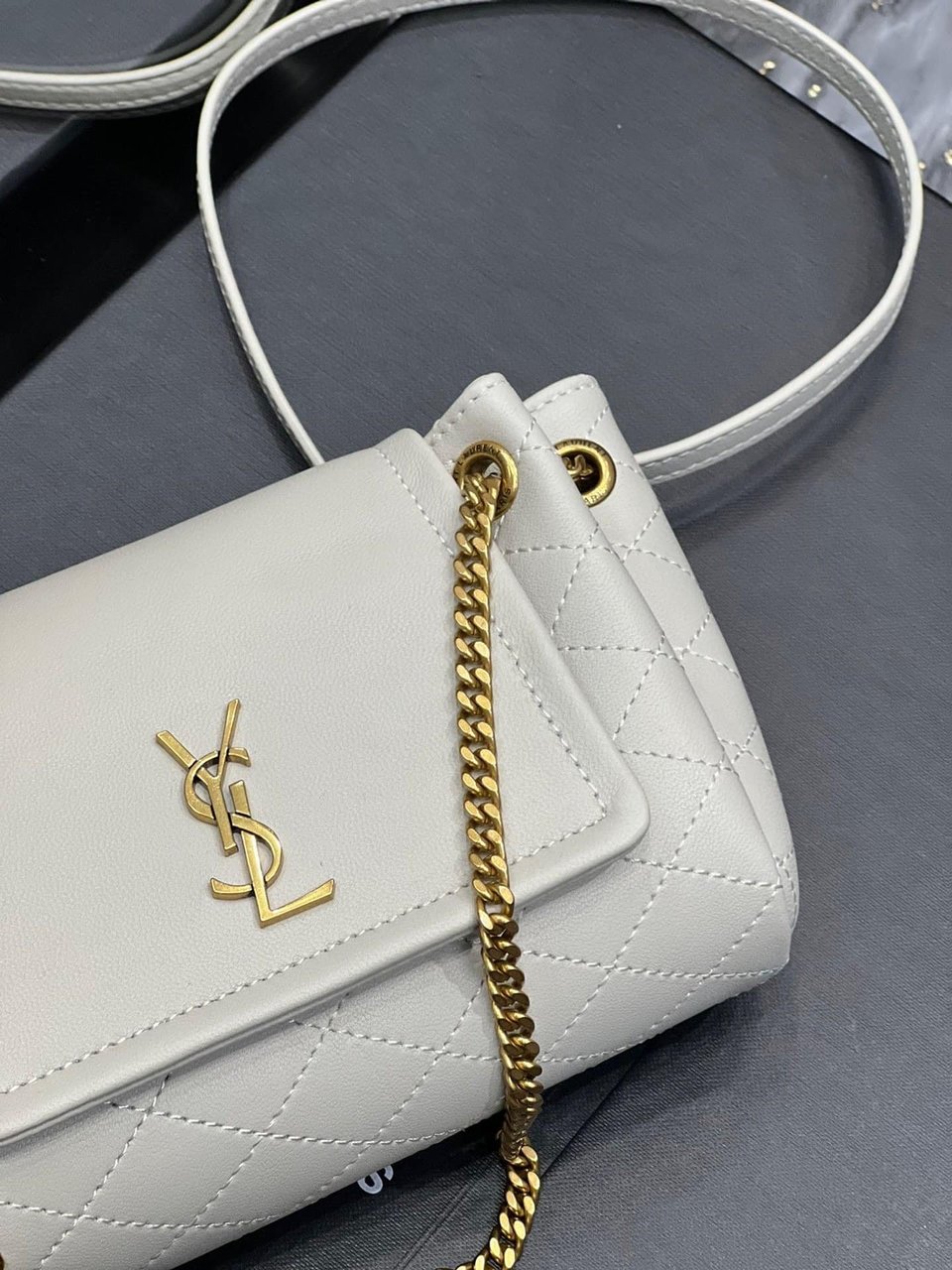 Saint Laurent Mini Nolita In Blanc Vintage 18Cm view 3