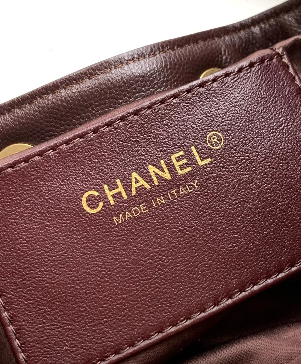Chanel 25 Small Size Handbag Calfskin With Grain Effect &amp; Gold Metallic Brown 30cm/11.8in AS5293 view 4