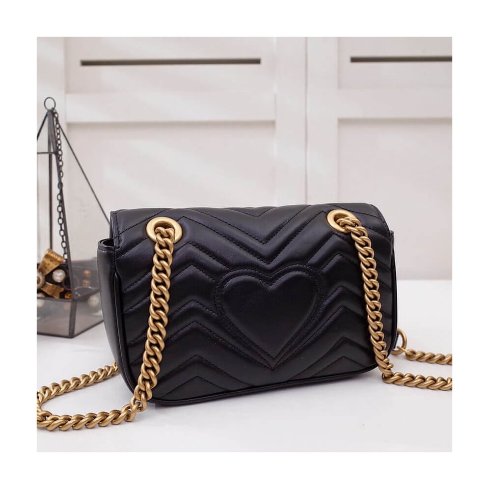 Gucci GG Marmont Matelasse Chevron Leather Mini Bag Black view 9