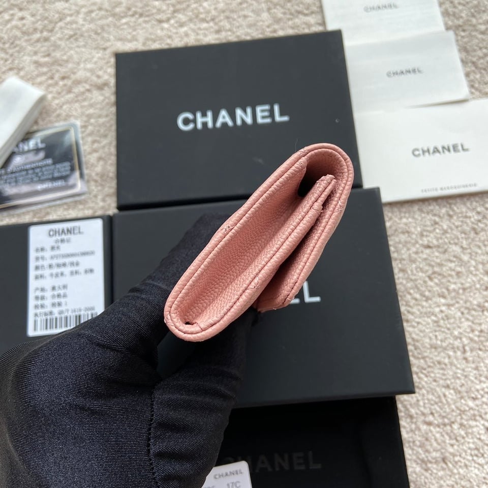 Chanel Small Wallet 11Cm Black Caviar Light Gold Leather Hardware view 6