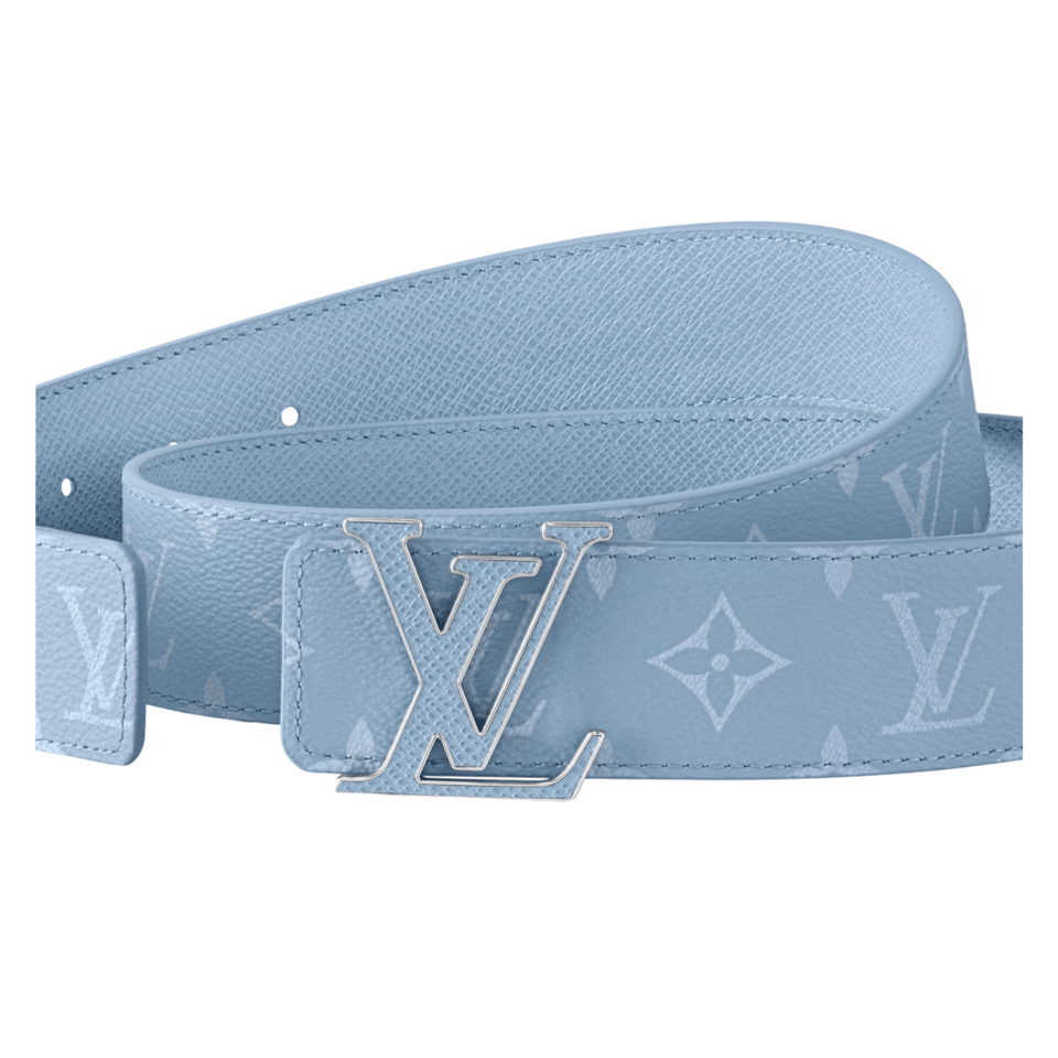 Louis Vuitton LV Initiales Two Sides 40mm Reversible Men Belt Blue M8965T view 3