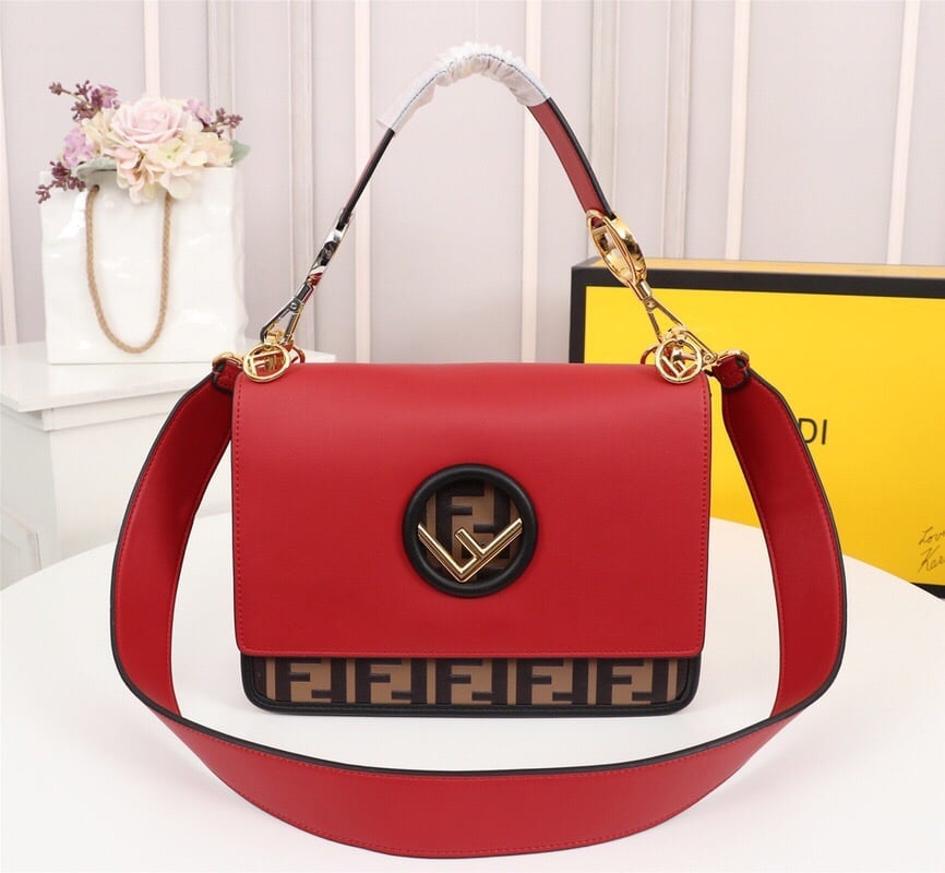 Fendi Kan I F Logo Red Bag 25Cm view 4