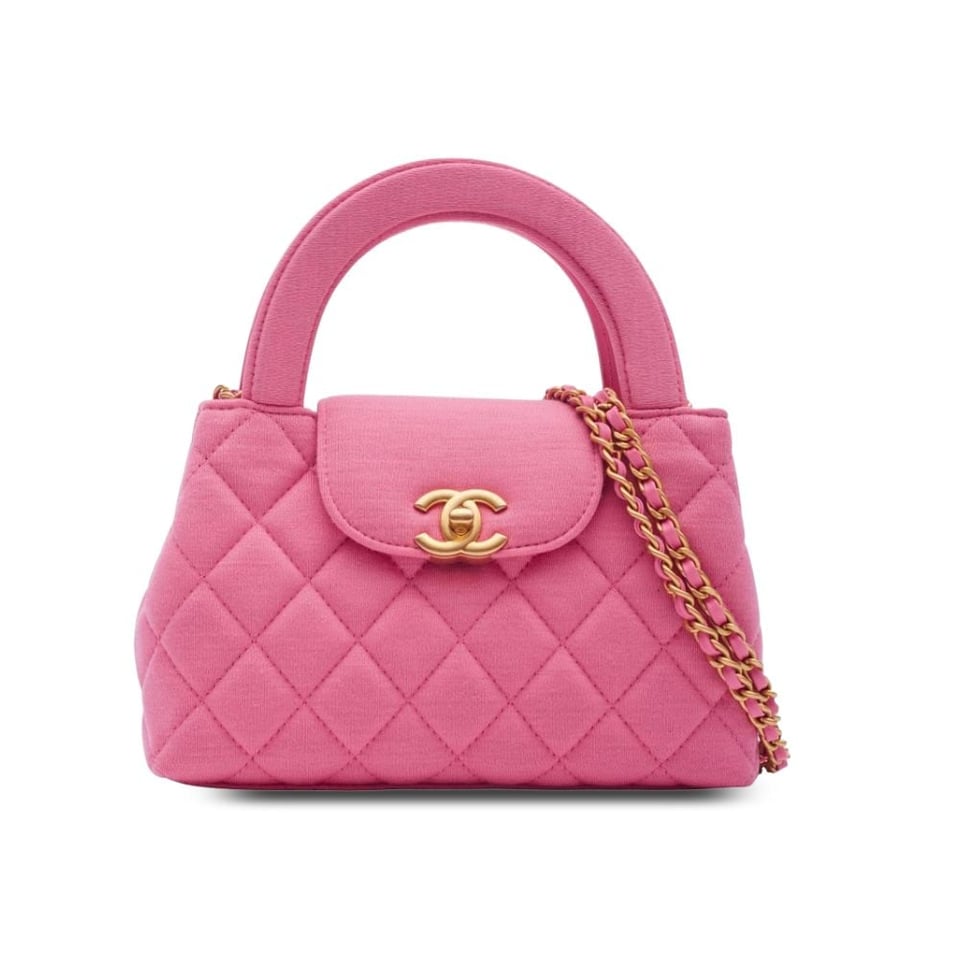 Chanel Jersey Quilted Nano Kelly Shopper Pink Bag 13cm view 2