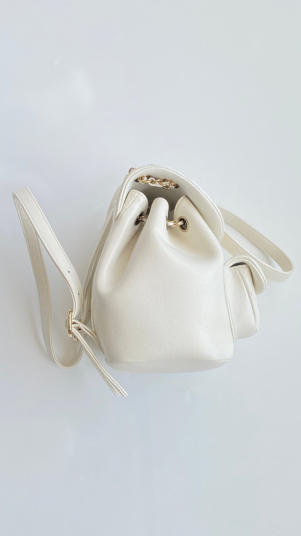 Chanel Mini Duma Backpack White 18.5Cm/ 7.3in view 7