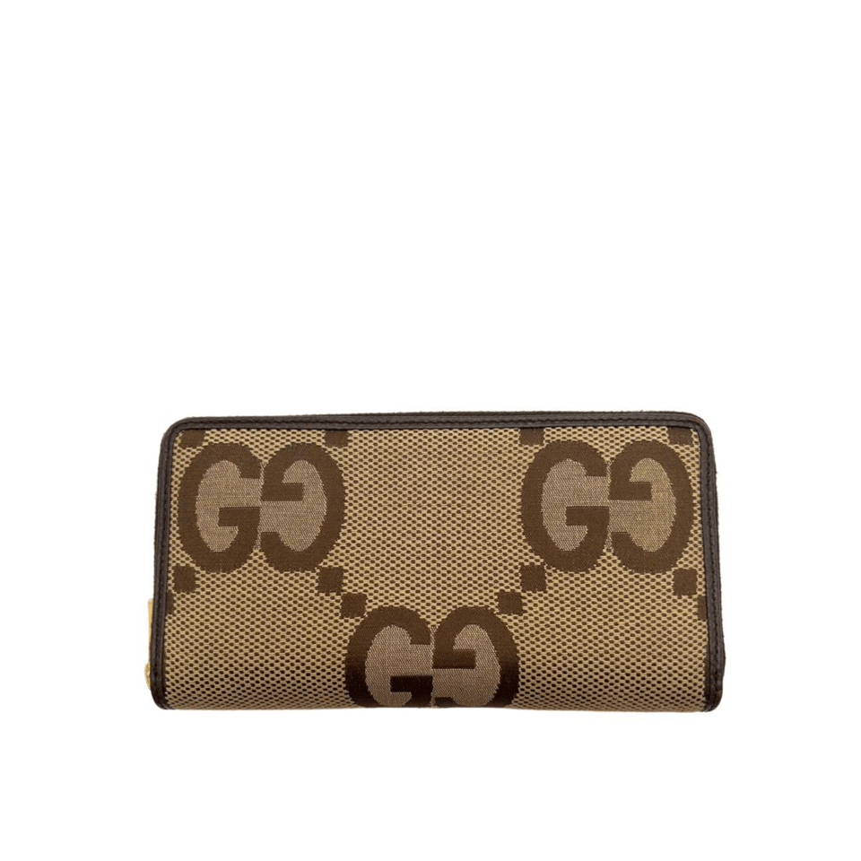 Gucci Diana Jumbo GG Zip Around Wallet With GG Signature Brown 7.5in/19cm For Men