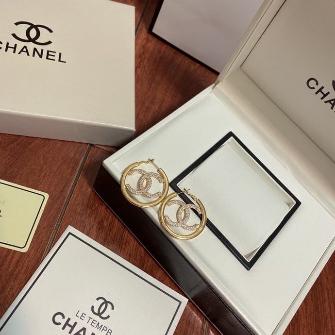 Chanel Gold Cc Earrings view 3