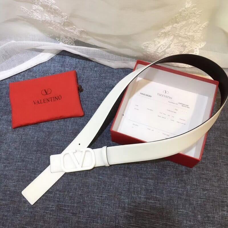 Valentino Reversible Vlogo Belt In Glossy Calfskin 40 mm view 3