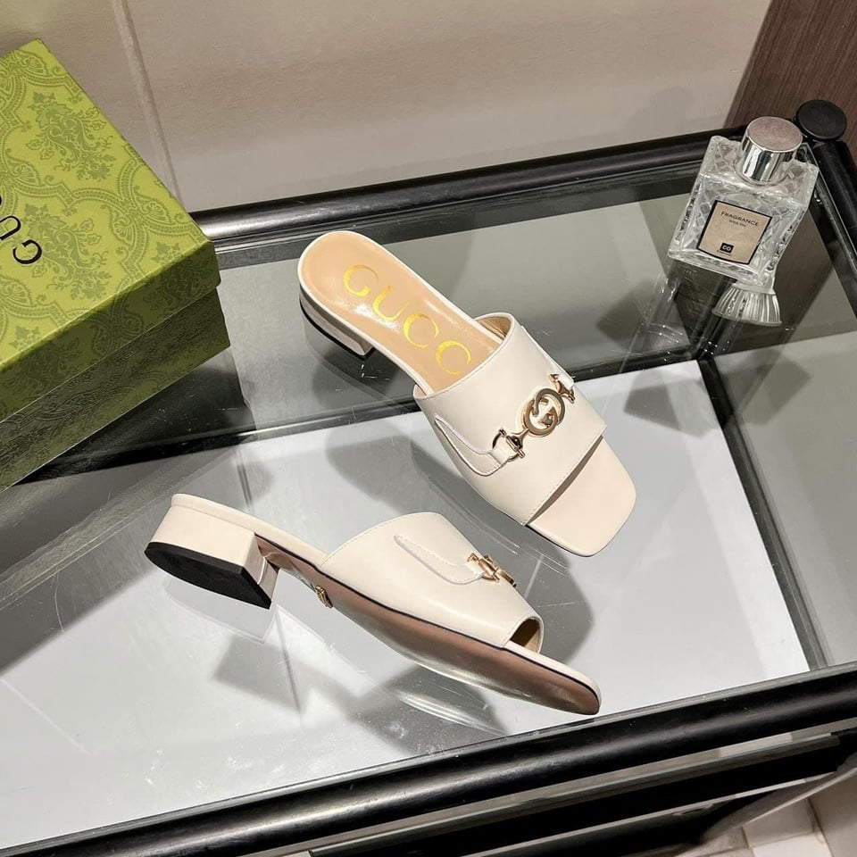 Gucci Zumi Leather Slide Sandals view 5